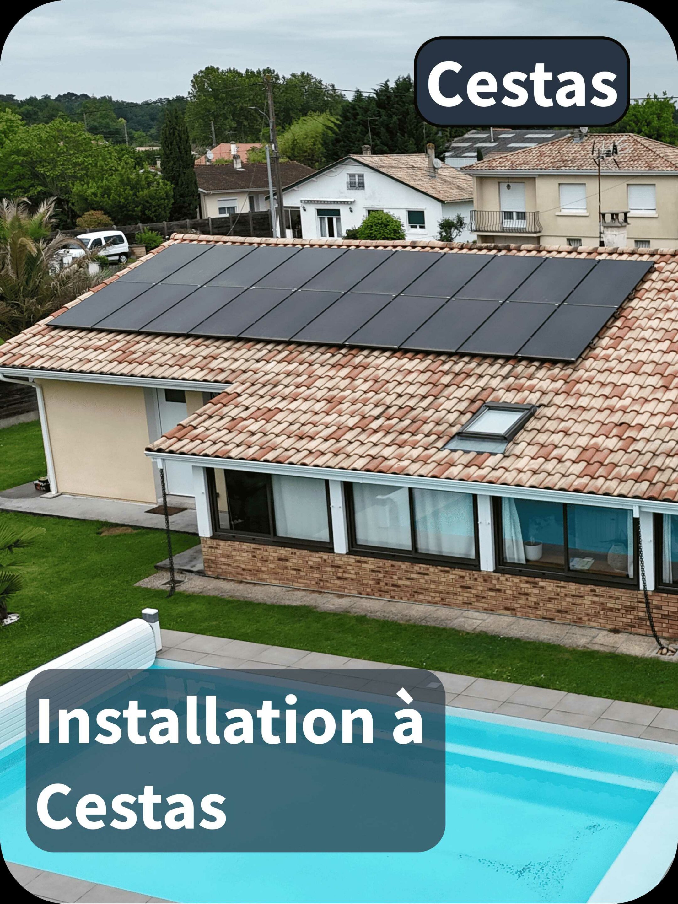 Panneaux solaires installés sur un toit par Solanov à Cestas, Nouvelle-Aquitaine, France