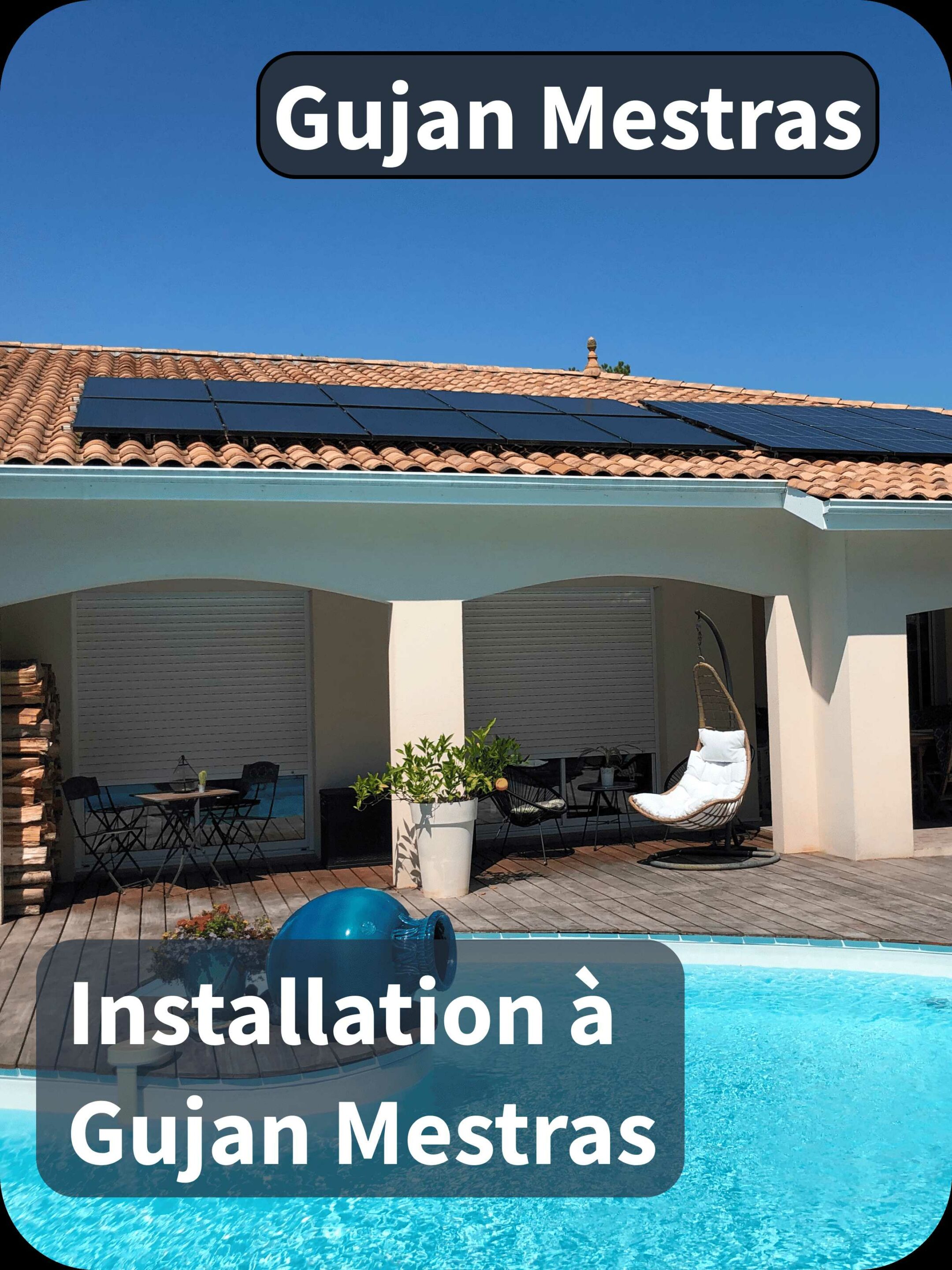 Panneaux solaires installés sur un toit par Solanov à Gurjan Mestras, Nouvelle-Aquitaine, France