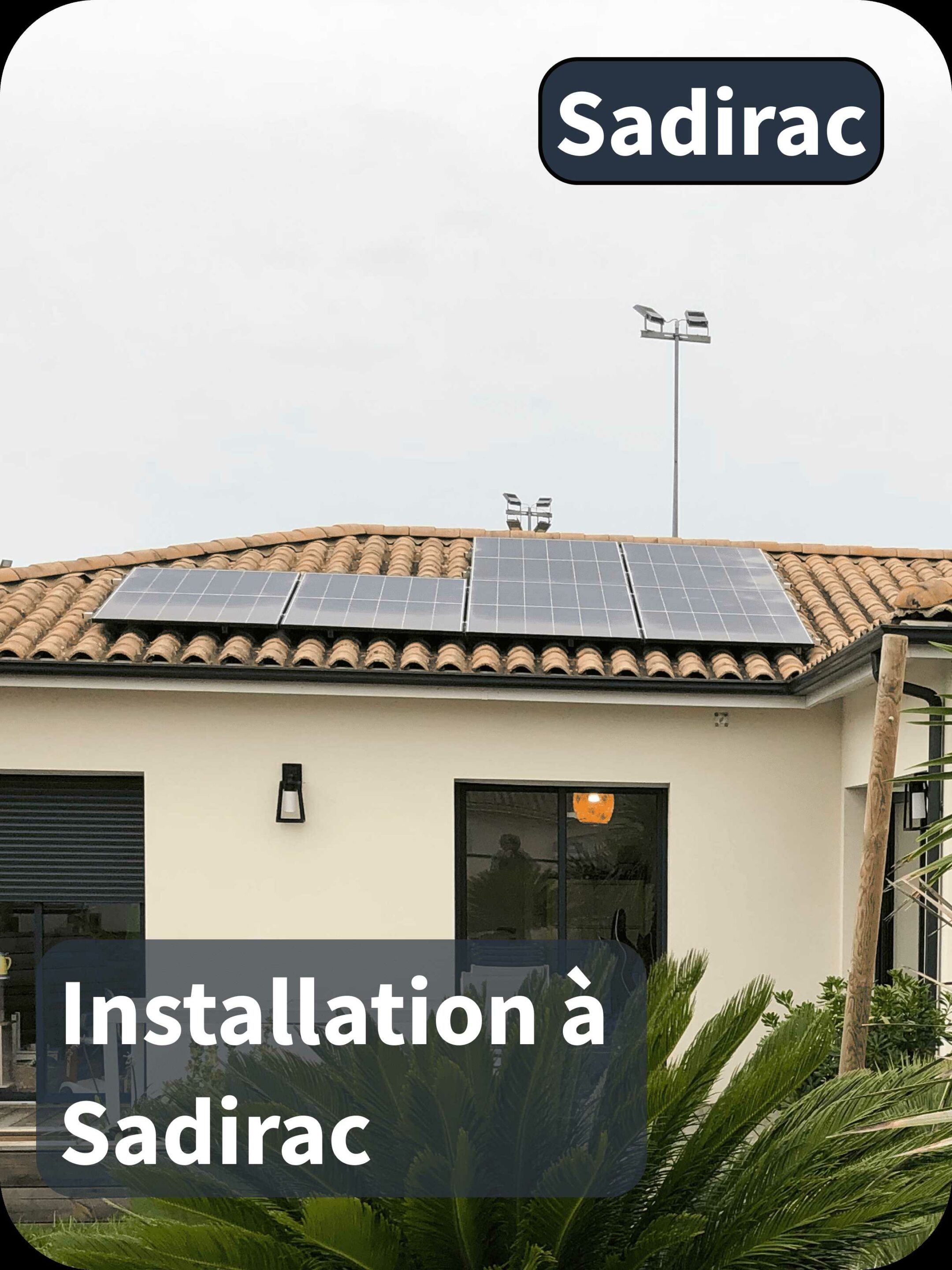Panneaux solaires installés sur maison à Sadirac