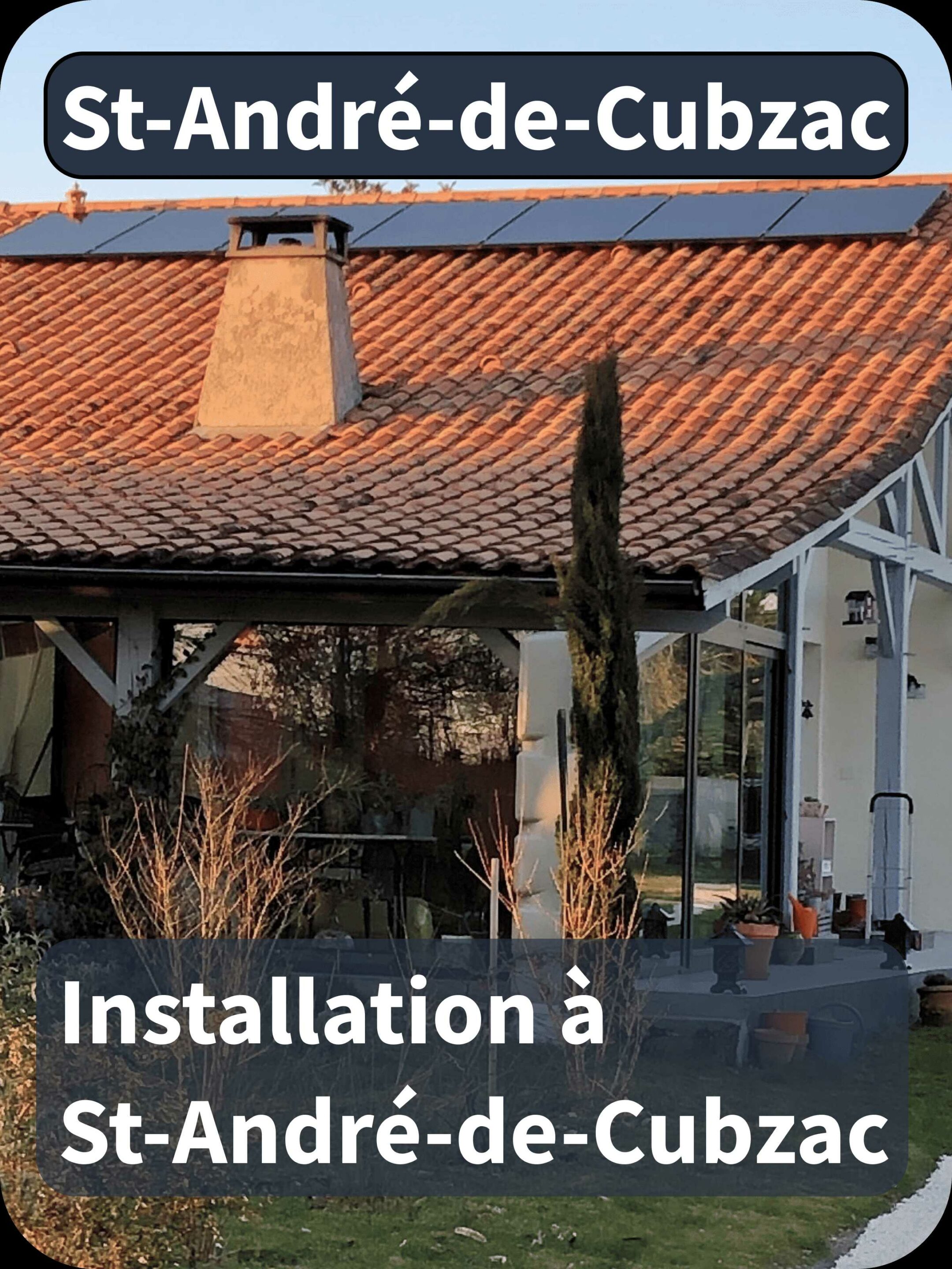 Maison avec panneaux solaires installés à St-André de Cubzac